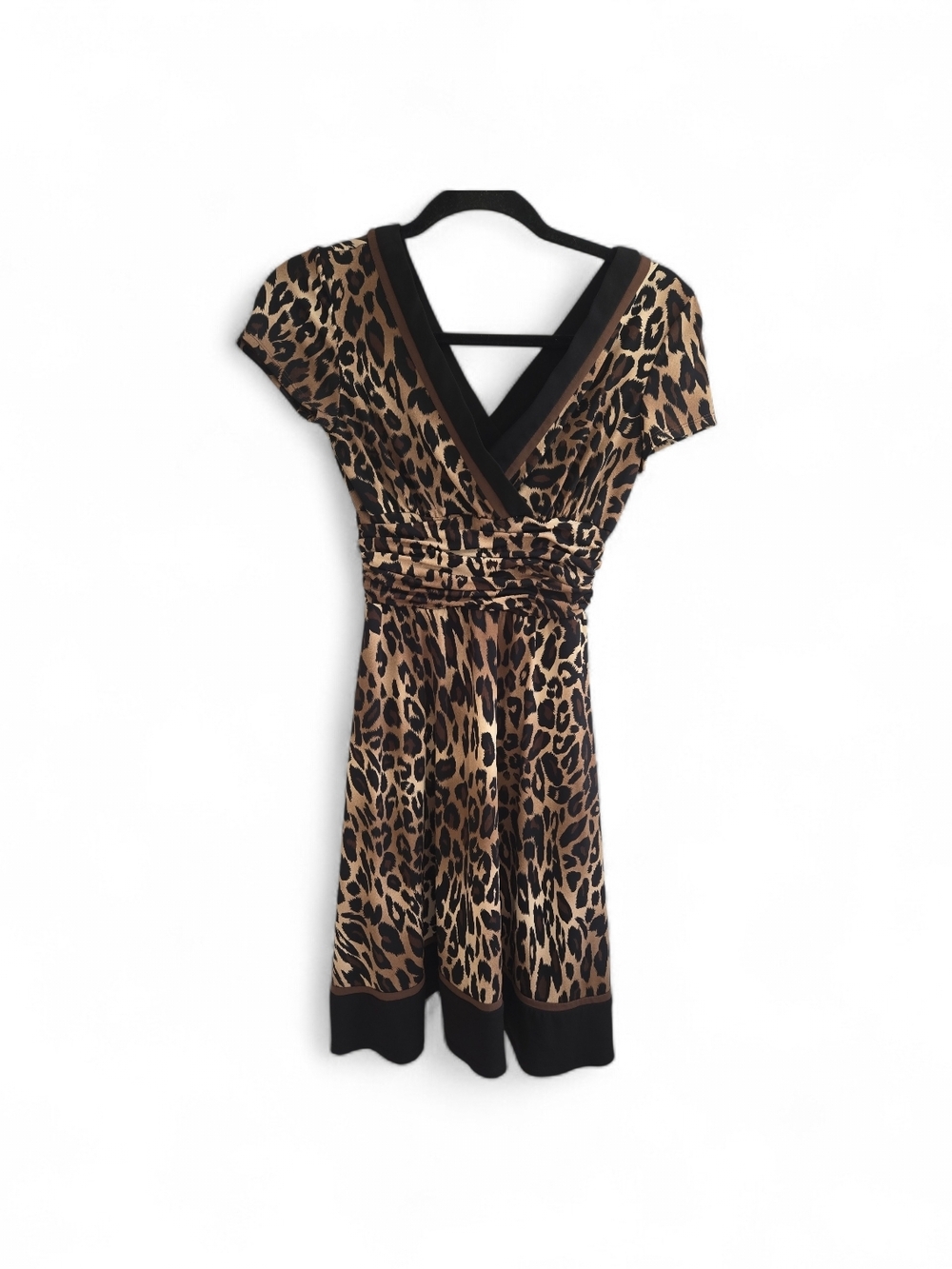 Studio One Leopard Print Midi Dress - Brown & Black In EUC - Picture 2 of 10